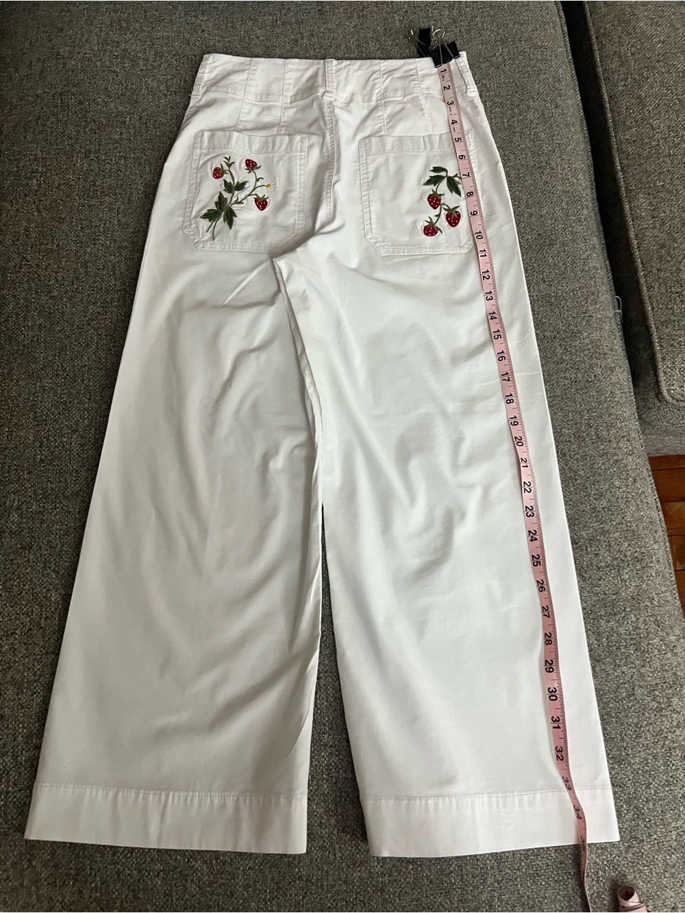 Maeve White Wide-Leg High-Rise Jeans with Patch Pockets - Picture 5 of 7